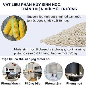 Túi rác, túi đựng rác tự hủy sinh học DandiHome có dây rút, túi rác không gây hại cho môi trường