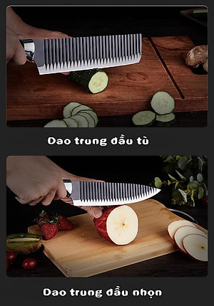[COMBO DAO] Bộ 3 dao Nhật Bản thép không gỉ thân dao gợn sóng chống dính siêu bén (chuyên thái, lọc thịt, gọt hoa quả)