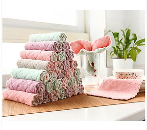 Khăn Lau Nhà Bếp Đa Năng 2 Mặt Xuất Nhật - Vệ Sinh Nhà Cửa - Vải Sợi Microfiber Không Phai Màu Rụng Sợi Nhanh Khô- Hàng Chính Hãng MINIIN