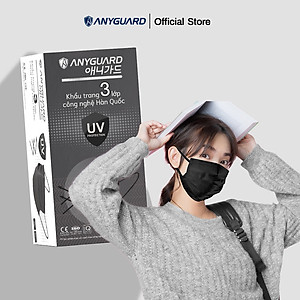 [NEW] Khẩu Trang Anyguard Hàn Quốc 3 Lớp Màu Đen Chính Hãng -  Lọc 99% Vi Khuẩn, UV Protection (Hộp 30 Cái) - Bảo Vệ Hằng Ngày - Tiêu Chuẩn Công Nghệ Hàn Quốc - ISO 9001:2015, ISO 13485:2016, QCVN 01:2017/BTC