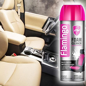 Bình Xịt bọt tẩy đa năng Vệ Sinh Ghế Da Nội Thất ô tô Flamingo F002 650ml 