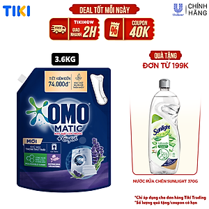 Túi Nước giặt Omo Nước giặt cửa trước hương Lavender Khử mùi thư thái 3.6KG
