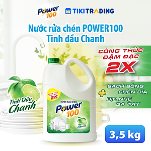 Nước Rửa Chén Can POWER100 Tinh Dầu Chanh 3.5KG