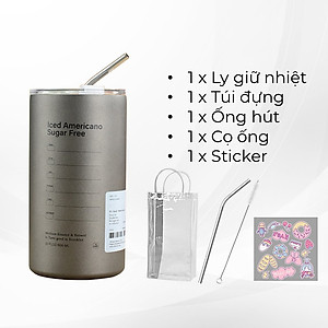 Ly giữ nhiệt Americano 600ml 300ml, cốc giữ nhiệt đến 12 giờ không đổ mồ hôi, chuẩn inox 304, nhiều màu lựa chọn - Hàng nhập khẩu