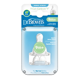 Hộp 2 núm ty thay thế bình sữa Dr.Brown's cổ thường ( cổ hẹp ) dòng Options Plus