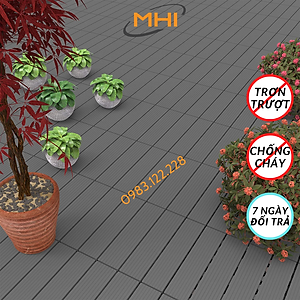 Tấm nhựa lót sàn MHI cao 2 cm, chuyên dụng cho ban công, bể bơi sân vườn PP - kích thước 30 cm x 30 cm x 2 cm
