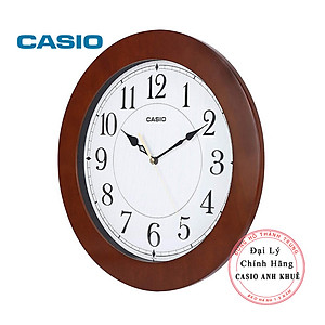 Đồng Hồ Treo Tường Casio IQ-133-5DF Vỏ Gỗ,  Kim Trôi Im Lặng