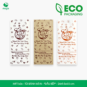 Combo 100 Túi bánh mì 24x9.5x4.5 cm - In sẵn họa tiết ĐẦU BẾP - Bao bánh mì Túi giấy thực phẩm an toàn