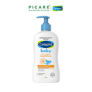 Sữa tắm gội dịu lành cho bé Cetaphil Baby Wash & Shampoo with Organic Calendula 400ml