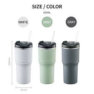 Bình giữ nhiệt LocknLock Metro Drive LHC4277S 650ml - Kèm ống hút và cọ rửa