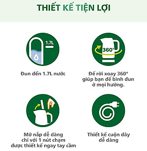 Bình Đun Siêu Tốc Philips HD9316 (1.7L) - Hàng chính hãng