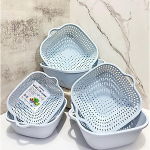 Sét Thau Rỗ Nhựa Đựng Rau Củ Quả 6 Món 3 Kích Thước Đa Năng Việt Nhật - Hàng Việt Nam