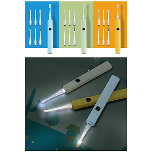 Dụng cụ lấy ráy tai HBH, nhiều đầu sử dụng cổng sạc USB Có Đèn Cho Bé Cao Cấp
