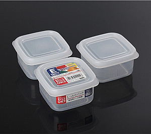 Set 3 hộp chia thức ăn dặm cho bé đa năng tiện dụng ( Bản vuông ) - Hàng nội địa Nhật Bản.
