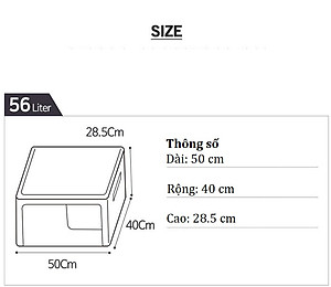COMBO 2 TÚI ĐỰNG QUẦN ÁO KHUNG THÉP 56L-LIVING BOX 56L