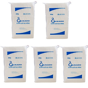 5 Bịch Khăn vải khô đa năng LIKADO 400g Mẫu Mới (15 x 20cm) 