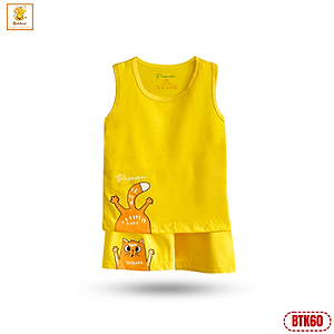 Quần áo bé trai Babiboo bộ ba lỗ cotton 4 chiều, mềm mịn mát BTK60