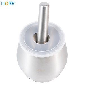 Chày cối inox 304 không rỉ có đế giảm ồn và nắp Hobby home decor CI1