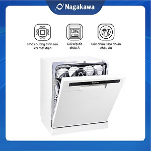 Máy rửa bát 8 bộ cao cấp Nagakawa NK8D61M- Bảo hành 2 năm - Made in Malaysia - Hàng chính hãng