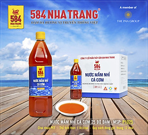 Nước mắm Nhỉ Cá cơm 584 Nha Trang - 25 độ đạm - Chai nhựa 1Lit