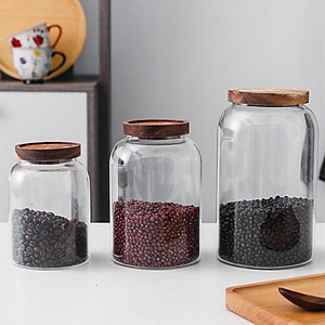 Hũ thuỷ tinh nắp gỗ size lớn