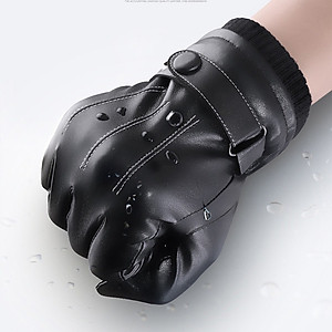 Bao tay nam giữ ấm mùa đông, găng tay da nam cao cấp cảm ứng 10 ngón cản gió tốt lót lông ấm áp mẫu HOT