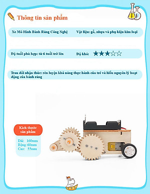 Đồ Chơi Gỗ Xe Mô Hình Bánh Răng Công Nghệ, Đồ Chơi Lắp Ráp Xe Đẩy Khứ Hồi, Đồ Chơi Khoa Học Tự Làm DIY Wood Steam C-24 - Chính Hãng BABYBOSS + Tặng Kèm Tranh Ghép Gỗ