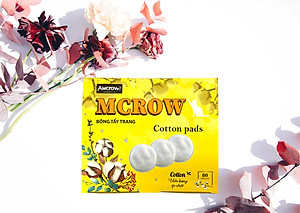 Bông tẩy trang tròn ép viền hộp 80 miếng MCROW 