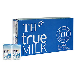 Bộ 12 Lốc 4 Hộp Sữa Tươi Tiệt Trùng TH True Milk Ít Đường (110ml / Hộp)