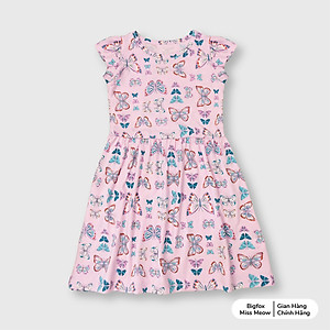 Váy cho bé gái Bigfox Miss Meow size đại mùa hè kiểu cộc tay chất cotton style Hàn cỡ 3,6,9,10,11 tuổi 30kg 40kg 1947
