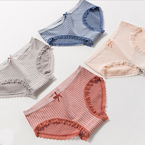 Combo 5 Chiếc Quần Lót Nữ Cotton Tăm Viền ren Xuất Nhật