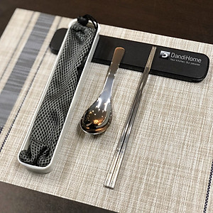 Bộ thìa (muỗng) đũa cơm trưa văn phòng inox 304 DandiHome cao cấp, tiện lợi, vệ sinh