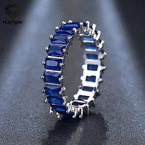 Nhẫn bạc 925 Huệ Ngân - Đá vuông đính vòng tròn RR1750