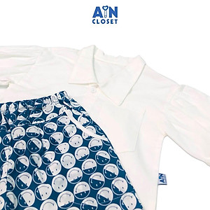 Bộ quần áo dài tay lỡ bé gái họa tiết Sơ mi smile cotton - AICDBGGCZI60 - AIN Closet