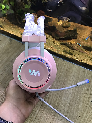 Tai Nghe Gaming Wangming 9800s Pink (Màu Hồng) Âm Thanh 7.1 USB LED - Hàng Nhập Khẩu