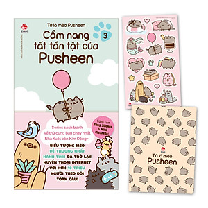 Sách - Tớ Là Mèo Pusheen - Tập 3 - Cẩm Nang Tất Tần Tật Của Pusheen - Tặng Kèm Bảng Sticker + Mini Clearfile
