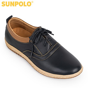Giày nam Da bò Buộc dây SUNPOLO SPH424 (Xanh navy, Nâu)