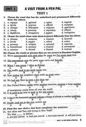 Sách Bài Tập Trắc Nghiệm Tiếng Anh 9 (Không Đáp Án)