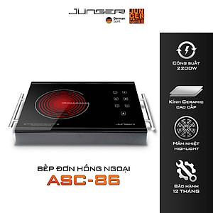 Bếp đơn hồng ngoại Junger ASC-86 2000W Không kén nồi Hàng Chính Hãng Bảo Hành 12 Tháng