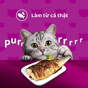 [Combo 12 Gói] Thức Ăn Cho Mèo WHISKAS 1+ years Vị Cá Saba 80g/Gói