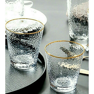 Bộ bình uống nước kèm 6 cốc thủy tinh crystan đáng loe chịu nhiệt cao cấp - ANTH472