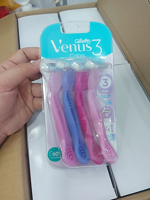 Dao cạo 3 lưỡi Gillette Venus 3 Colors ( vỉ 4 cây)