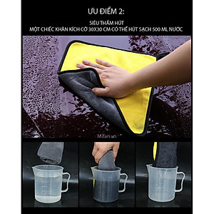 Khăn Lau Xe Hơi Ô Tô Microfiber Cao Cấp Mifan - Mật độ 600 gsm - Siêu Thấm, Không rụng lông, Không phai màu