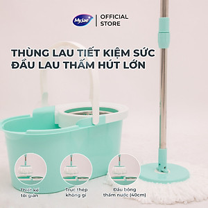 Bộ Lau Nhà MyJae Sợi Microfiber Xoay 360 Độ Thông Minh, Lau Sạch Nhanh Khô 134cm