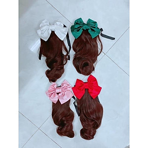 tóc cột xoăn đính nơ ngắn cho bé và người lớn cao cấp