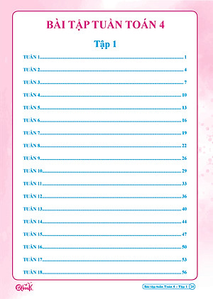 Combo Sách - Bài tập tuần Toán 4 tập 1 + 2