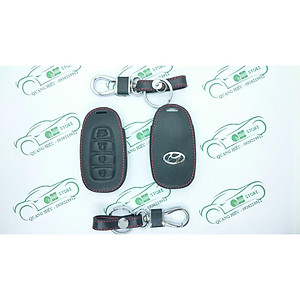 Bao Da Chìa Khóa Dành Cho Xe Hyundai Accent 2021 (Da Thật) Logo 3D