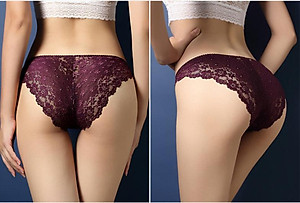 Quần lót ren eo thấp sexy - đỏ tím