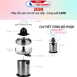 Máy Vắt Cam Sharp EJ-J130-ST - Hàng Chính Hãng