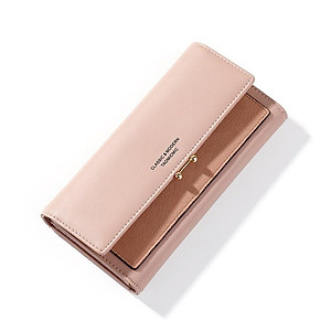 Ví dài bóp nữ cầm tay gấp da trơn kiểu dáng thời trang xinh